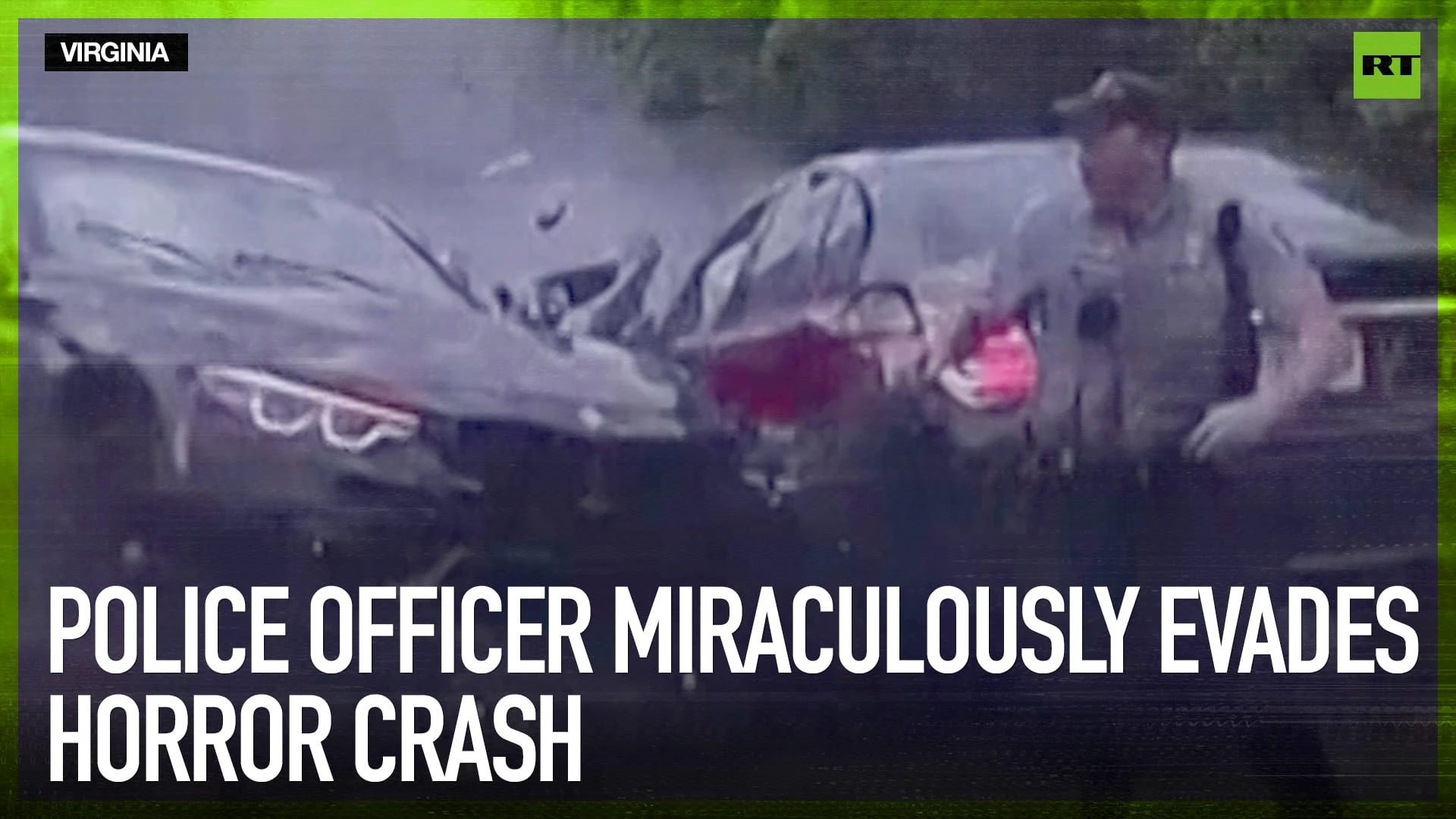 Police officer miraculously evades horror crash