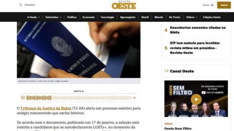 Projeto seletivo de EMPREGO VETA HETEROS!