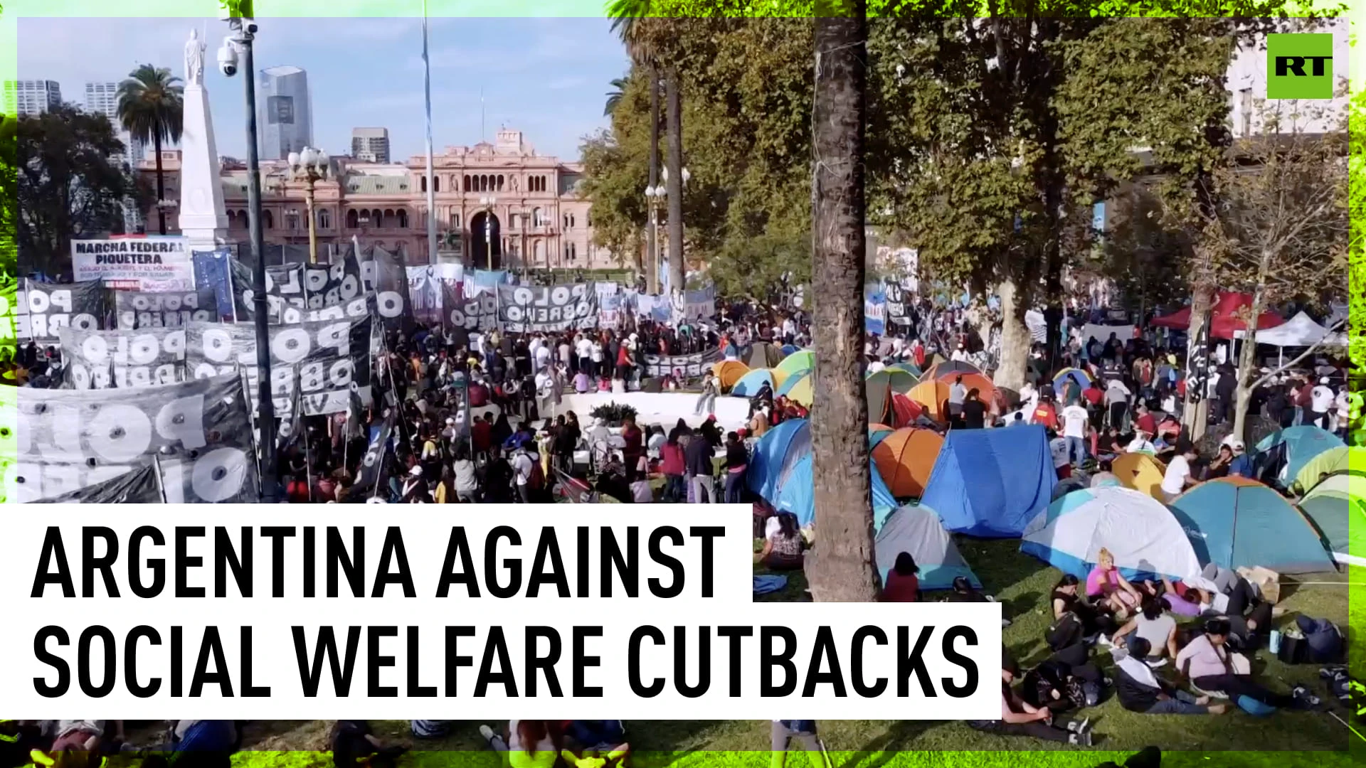 Hundreds camp in Buenos Aires against government social welfare cutbacks