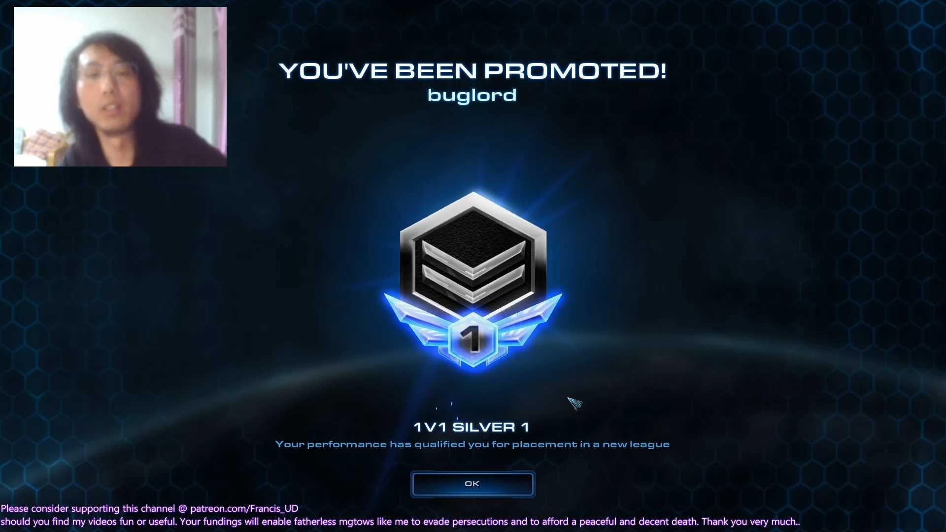 starcraft2 a noob zerg like I got promoted to silver tier 1 at long last..