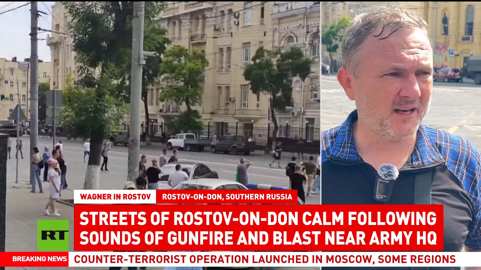 Sounds of gunfire and blast near army HQ in Rostov-on-Don