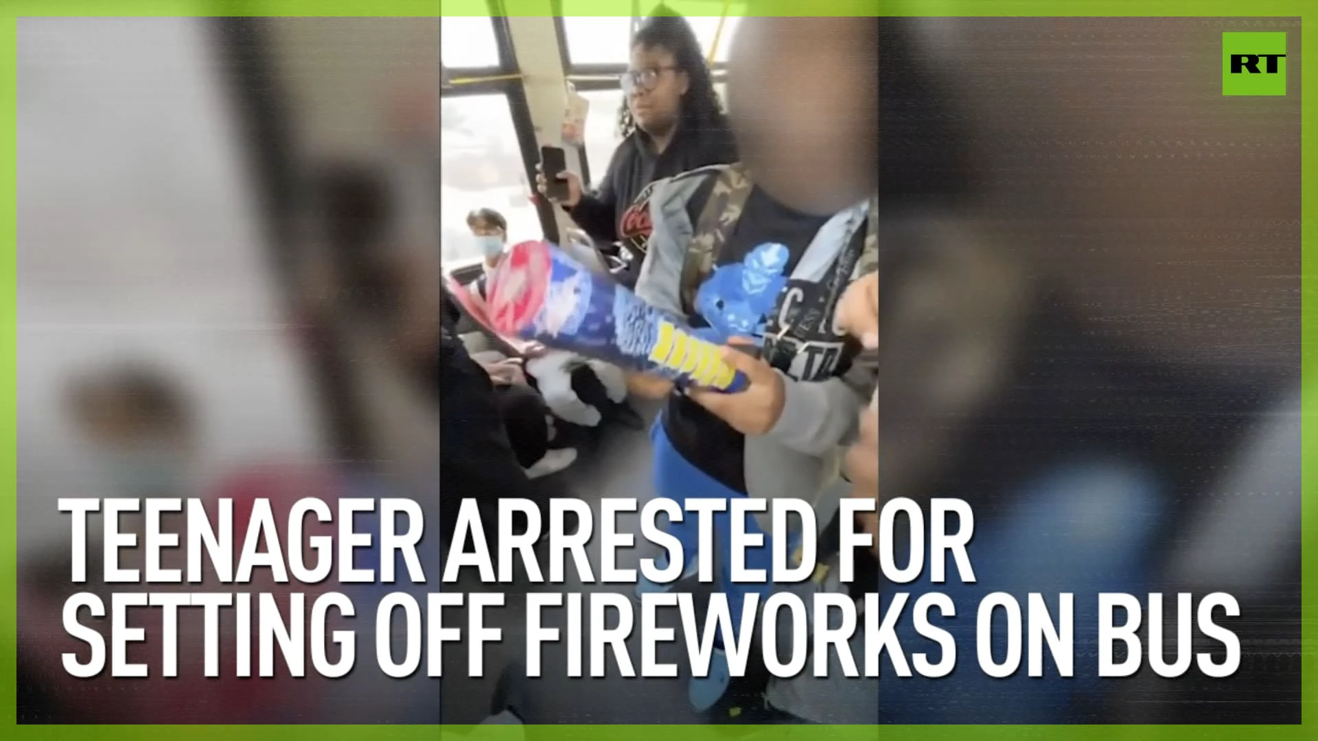 Teenager arrested for setting off fireworks on bus