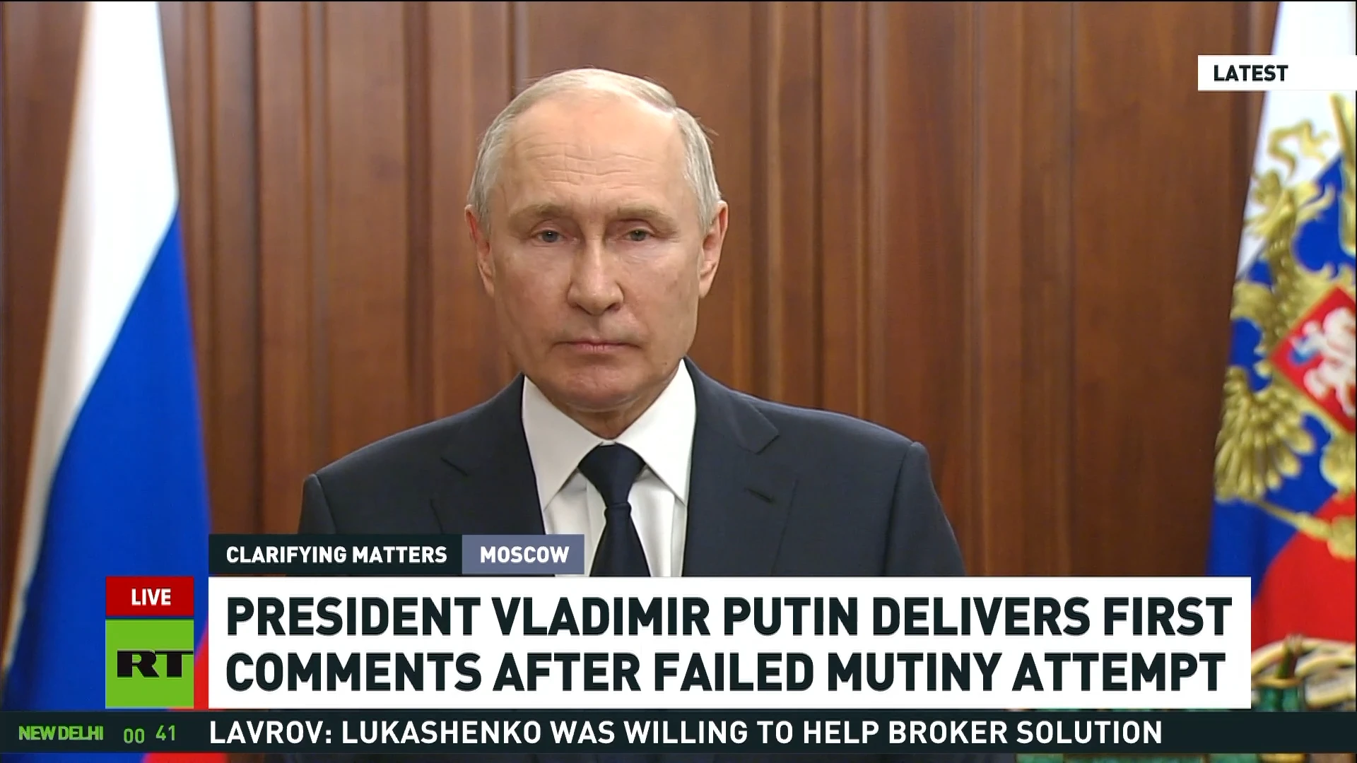 Putin addresses the nation on fate of Wagner PMC