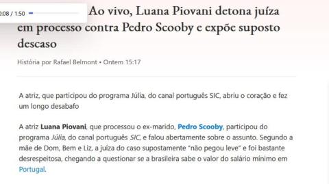 Luana Piovani Vs Pedro Scooby - Pensao