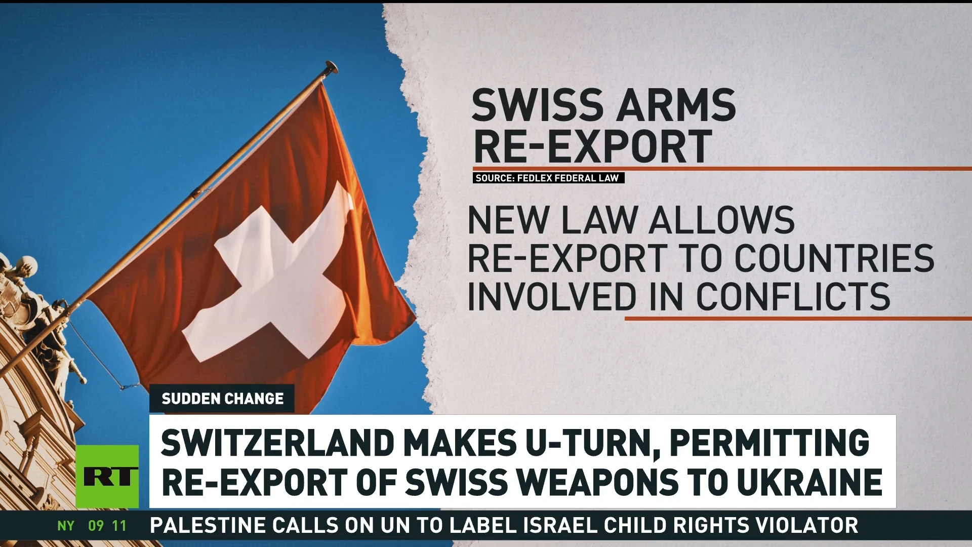 No-longer-neutral Switzerland to allow re-export of weapons to Ukraine