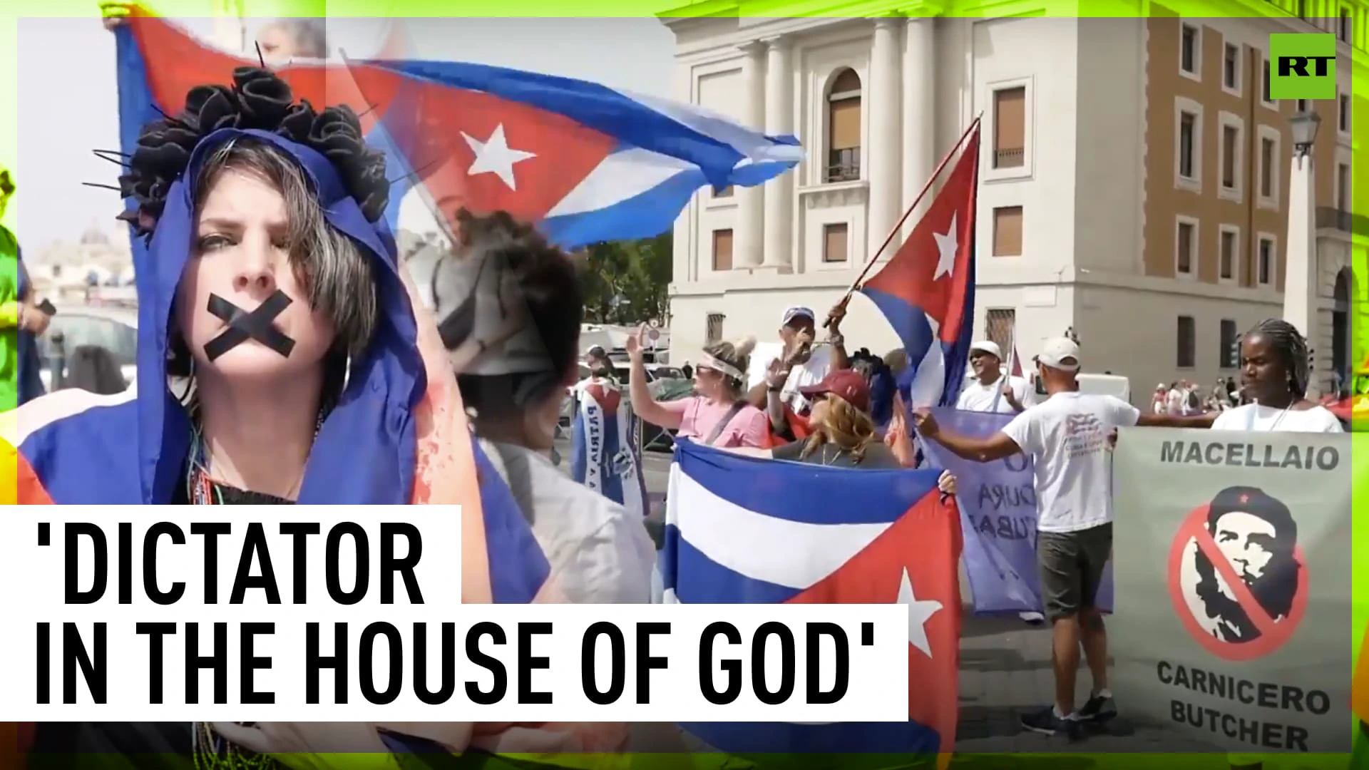 'Butcher' | Protesters decry meeting between Cuban President and Pope Francis