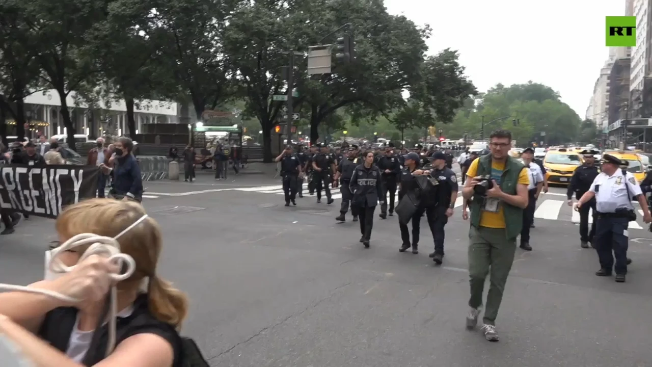 Environmental activists march in New York as impact of Canadian wildfires continues