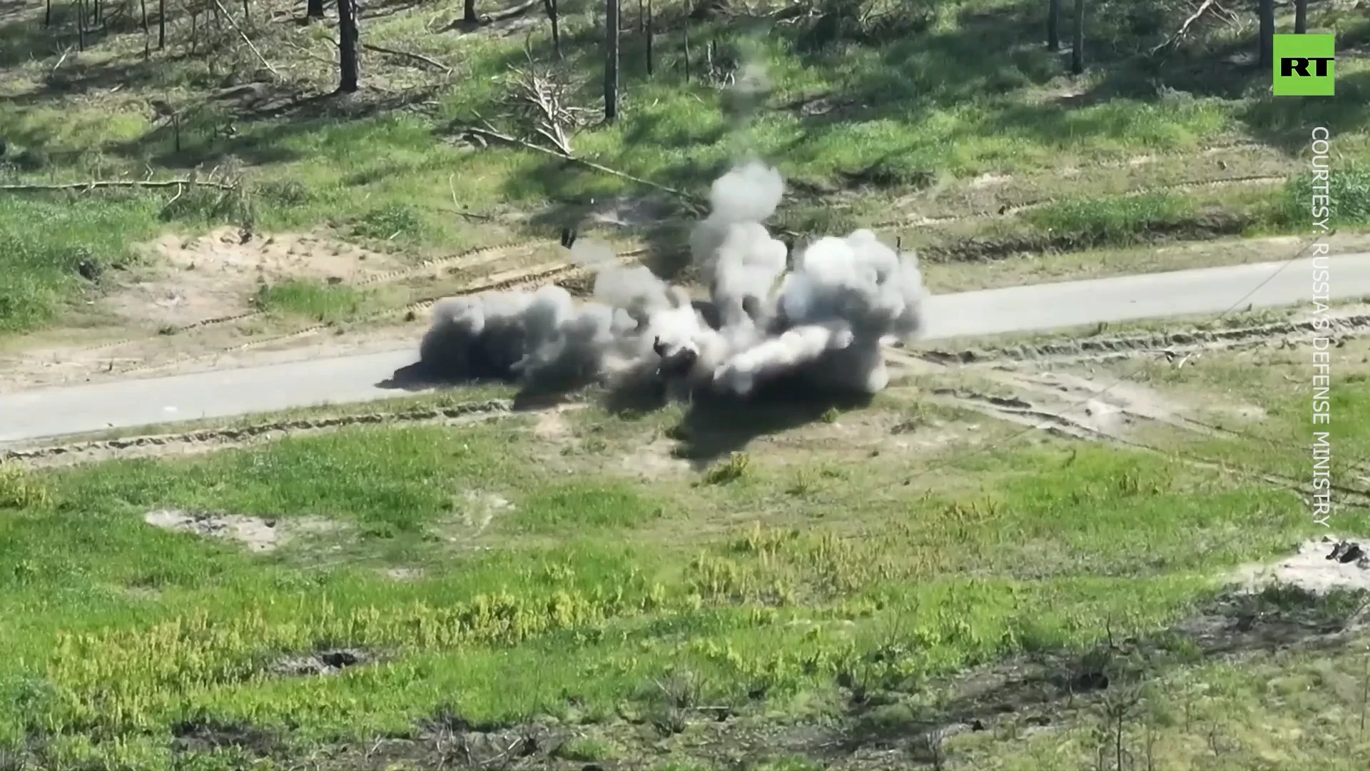 Wheeled drone, tank destroyed by Russian sapper