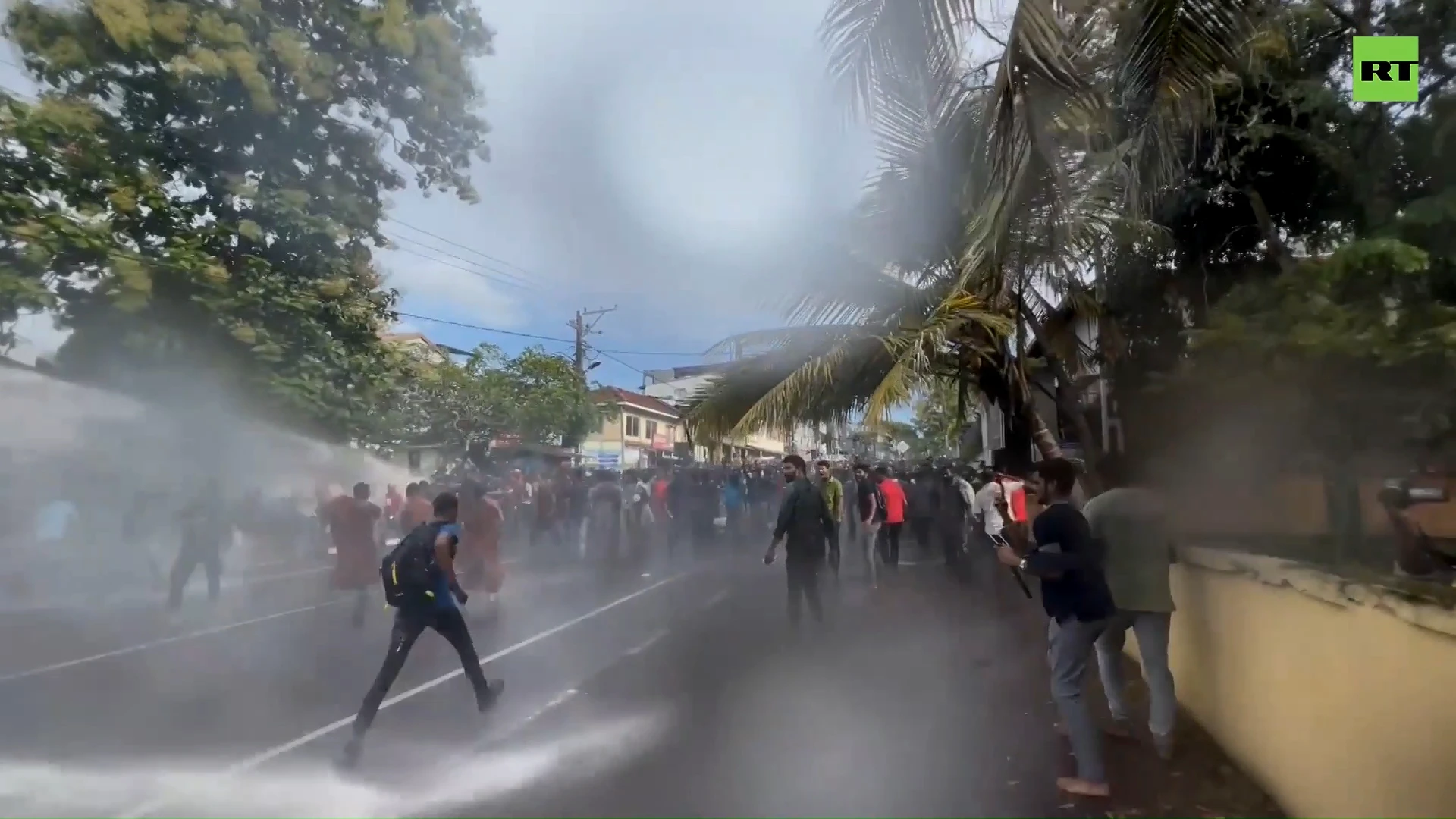 Tear gas, water cannons used against protesters in Sri Lanka