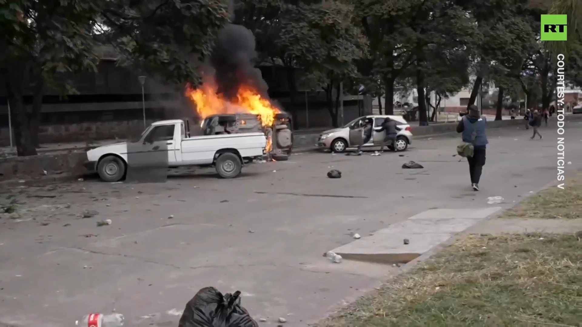 Cars burn amid clashes over lithium extraction policy in Argentina