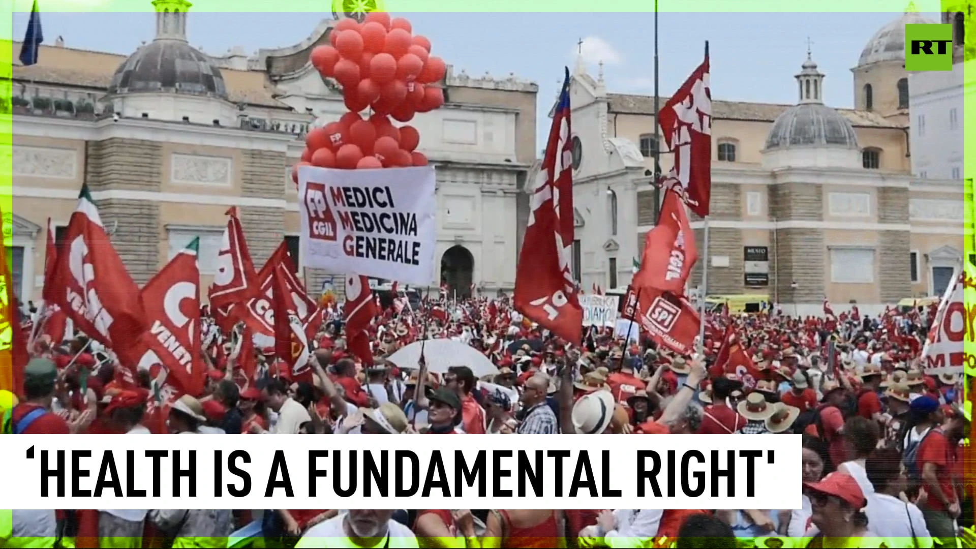 Anti-government rally held in Rome against cuts to public health