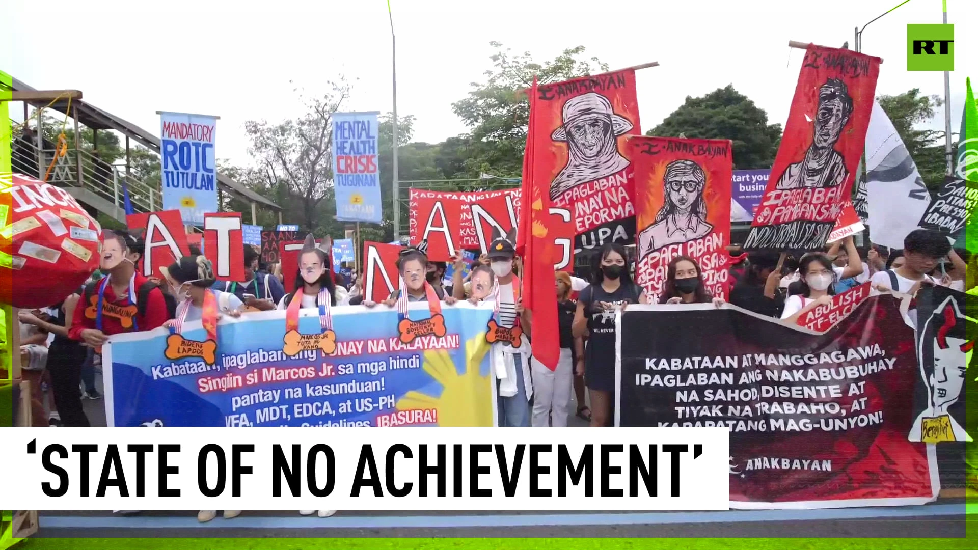 Protesters rally ahead of president’s state of the nation address in Philippines