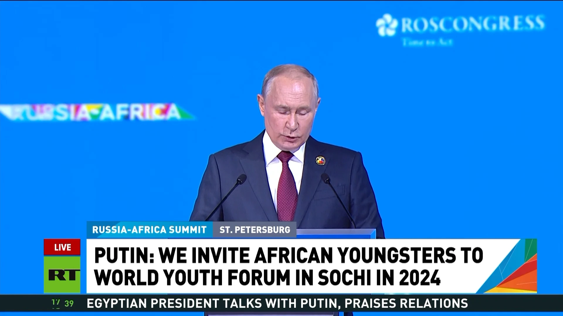 Putin suggests creation of Russia-Africa common informational space