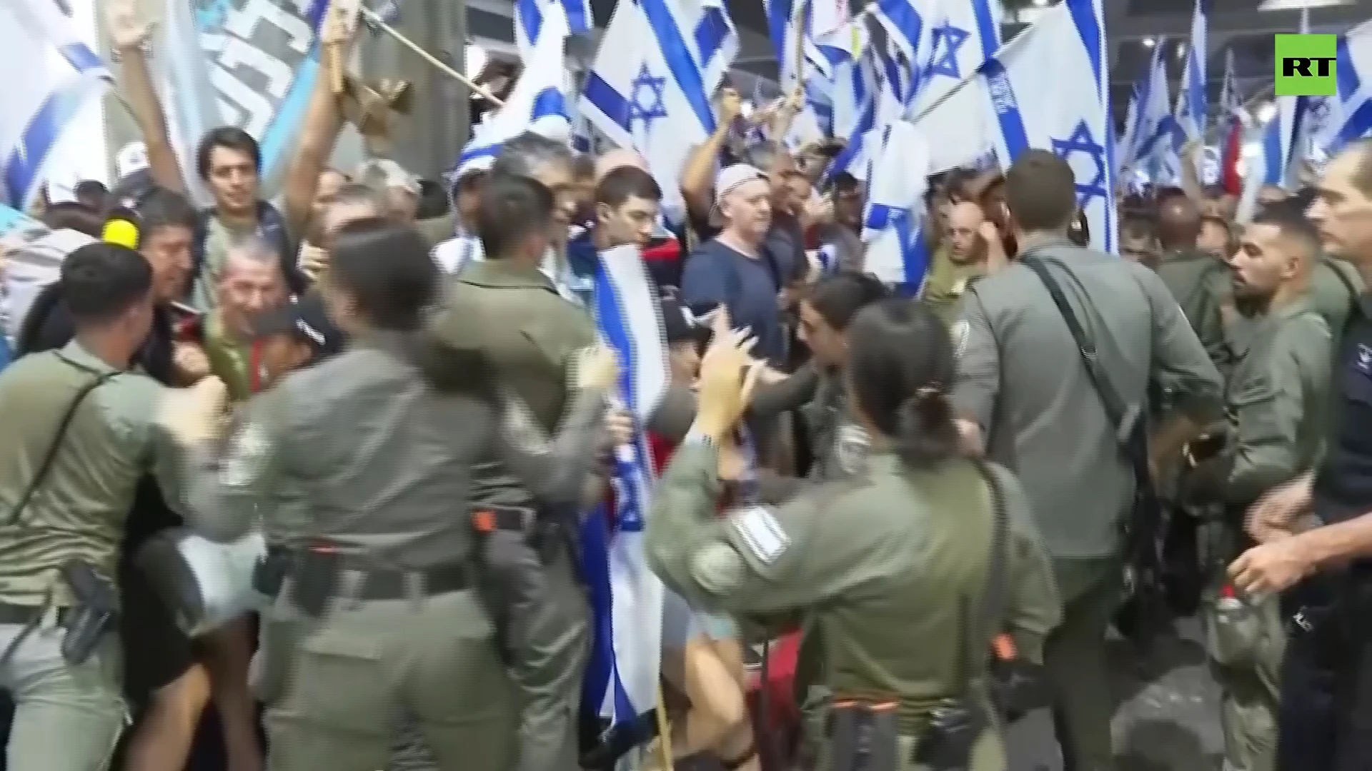 Protesters clash with police at Ben Gurion Airport in Israel