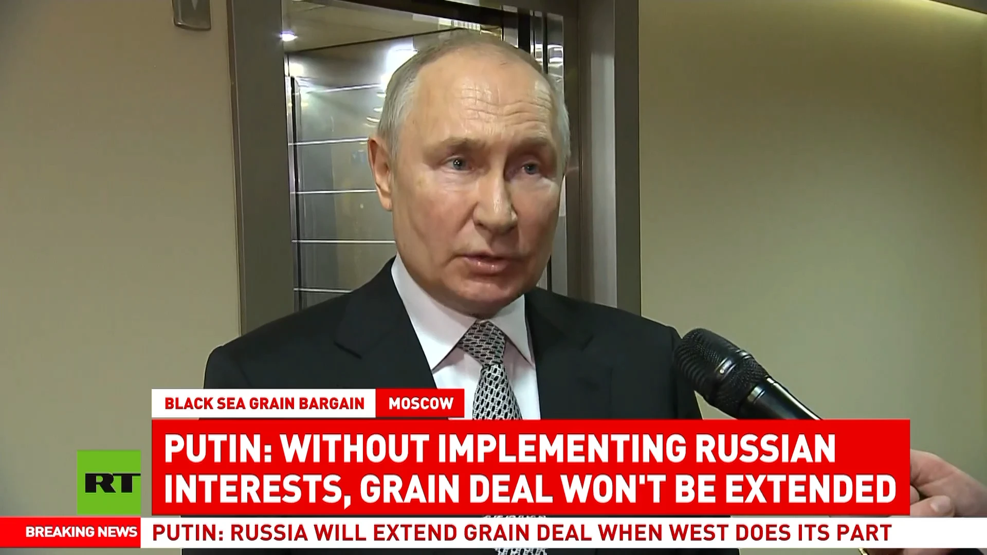 Not a single item in the grain deal concerning Russian interests has been implemented – Putin