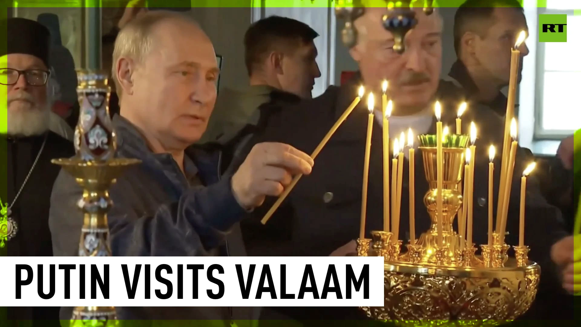 Putin bows to relics of St. Sergius and St. Herman in Valaam Monastery