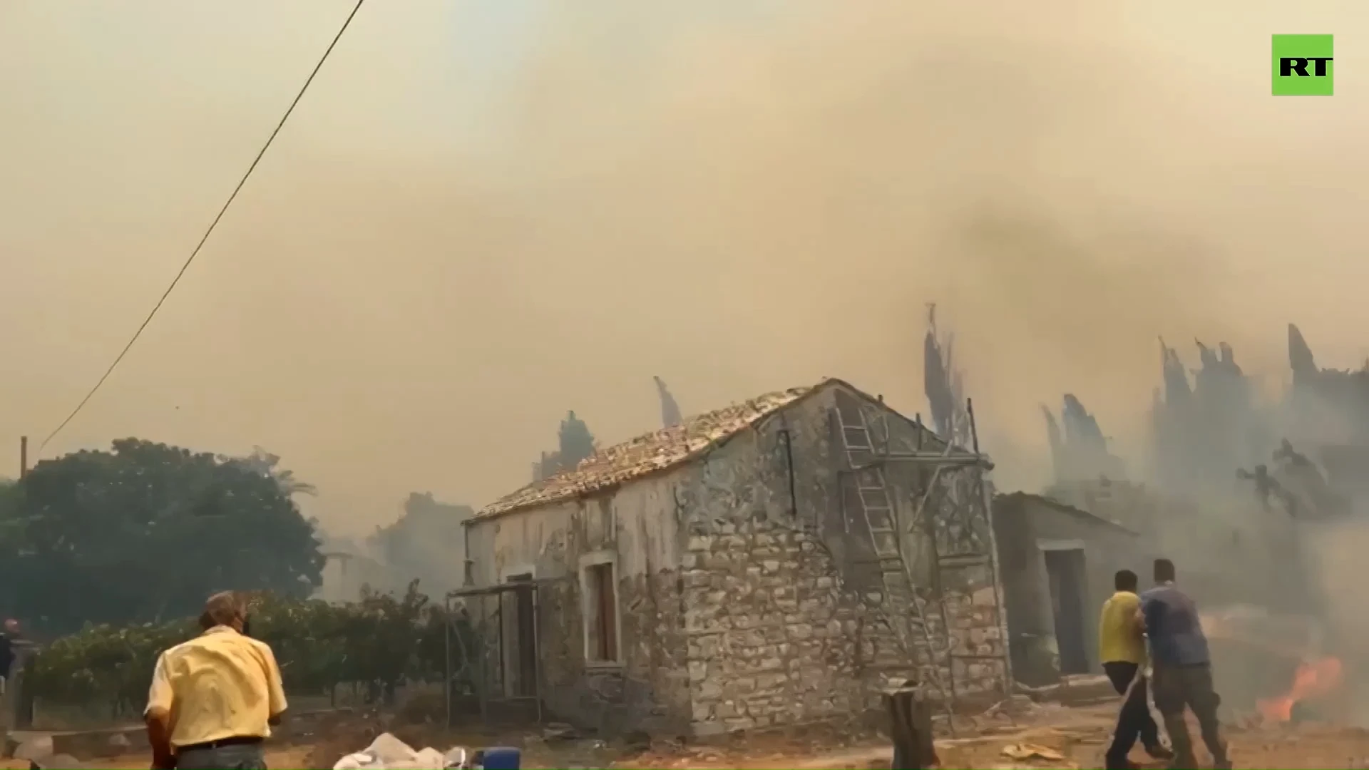 Wildfires destroy houses on Greek island of Corfu