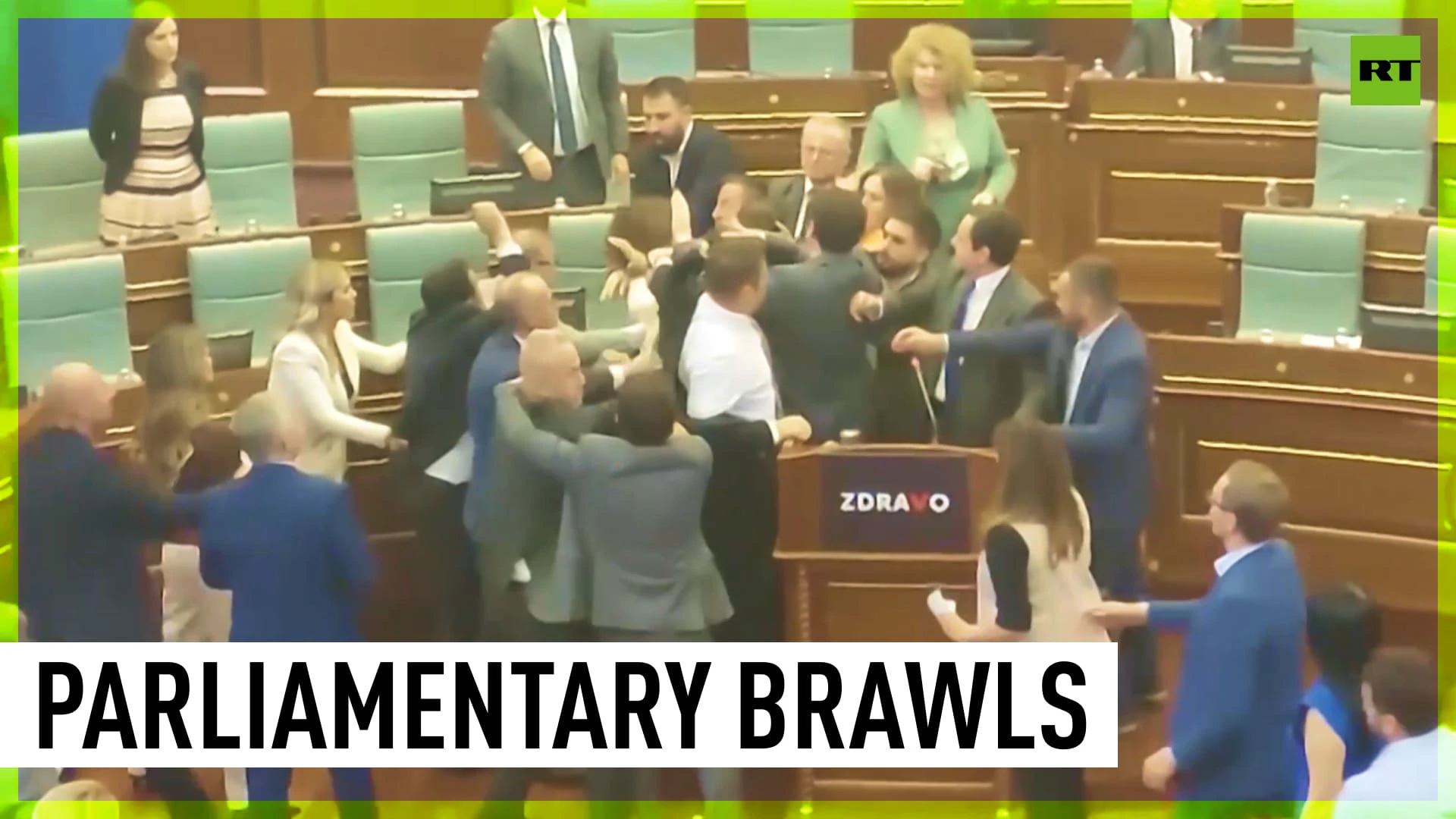 Kosovo parliament descends into Wrestlemania