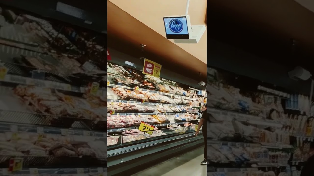 Supermarket Security Camera Watching you buy MEAT!