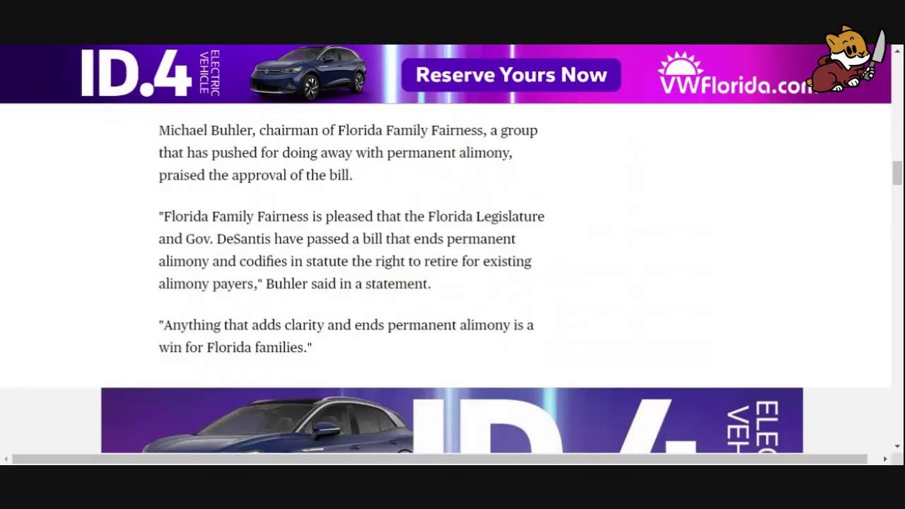 Desantis Starts Rolling Back the Gynocentric Tyranny in FLA! No More Lifetime Alimony! Thank God