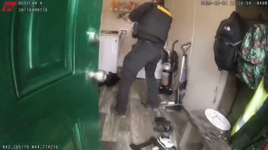 Michigan police body camera shows officers kick in door to rescue baby being drowned by mom