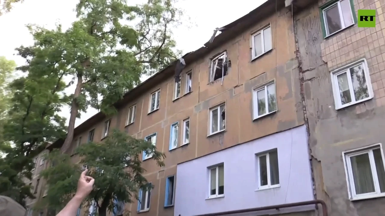 Civilian areas shelled by Ukrainian forces in Donetsk