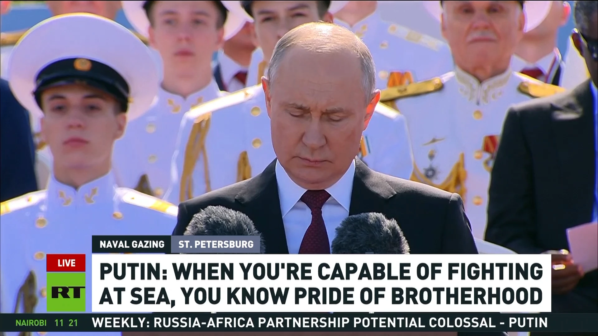 Putin delivers address on Russia’s Navy Day