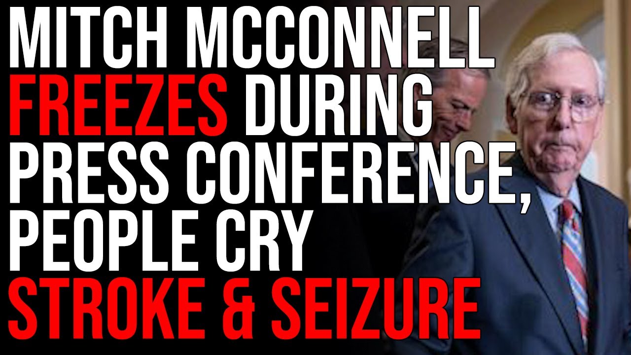 Mitch McConnell FREEZES During Press Conference, People Cry Stroke & Seizure, TIME TO RETIRE