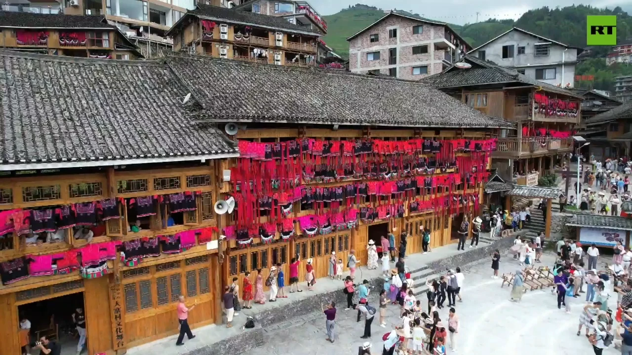 Red Yao people hold traditional Clothes Drying Festival