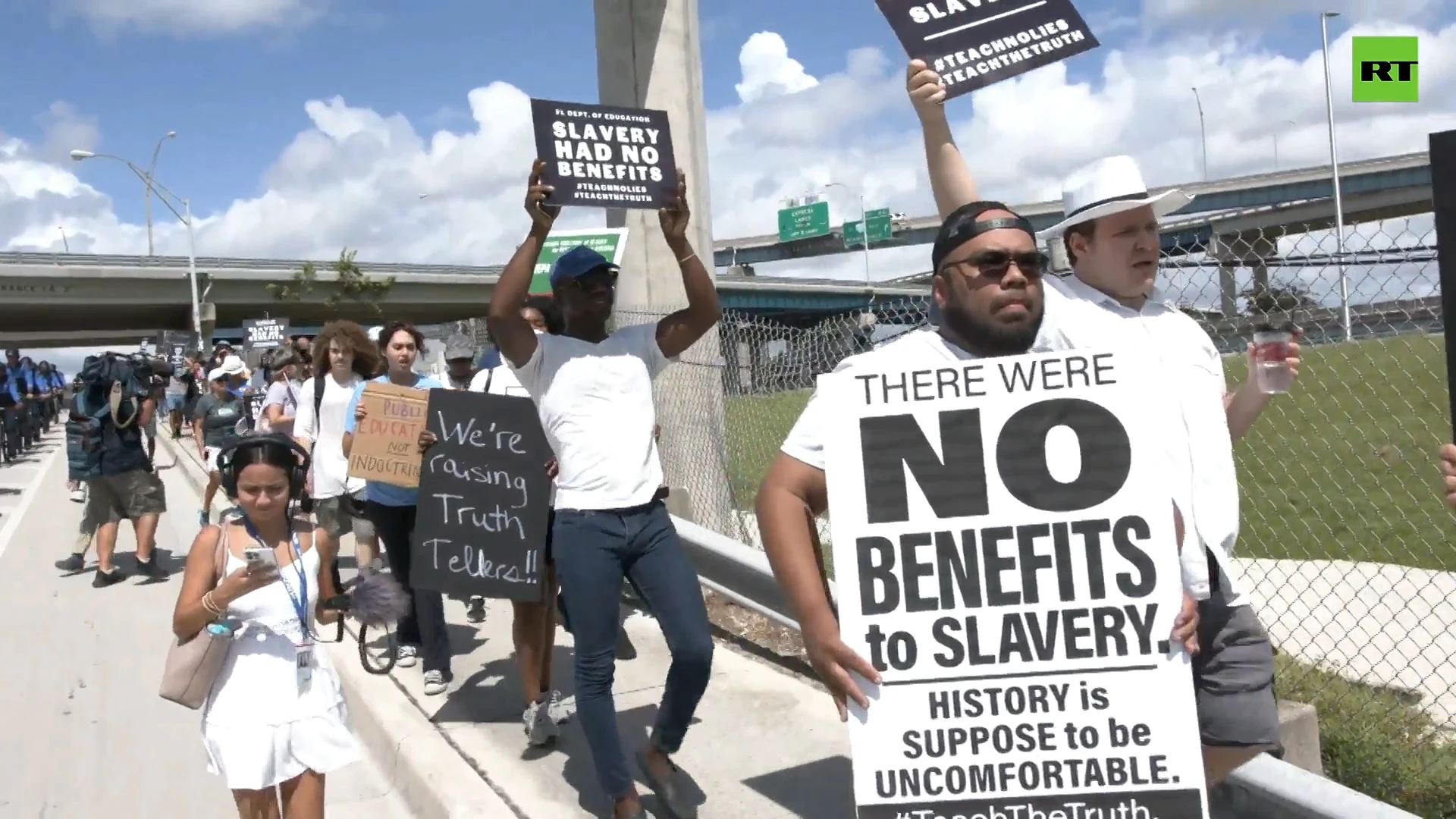 Protesters march against DeSantis' Black history curriculum in Fort Lauderdale