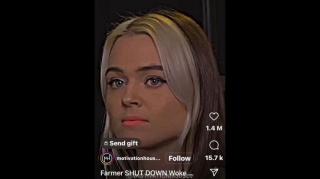 Farmer smashes dumb self-righteous woke bitch!