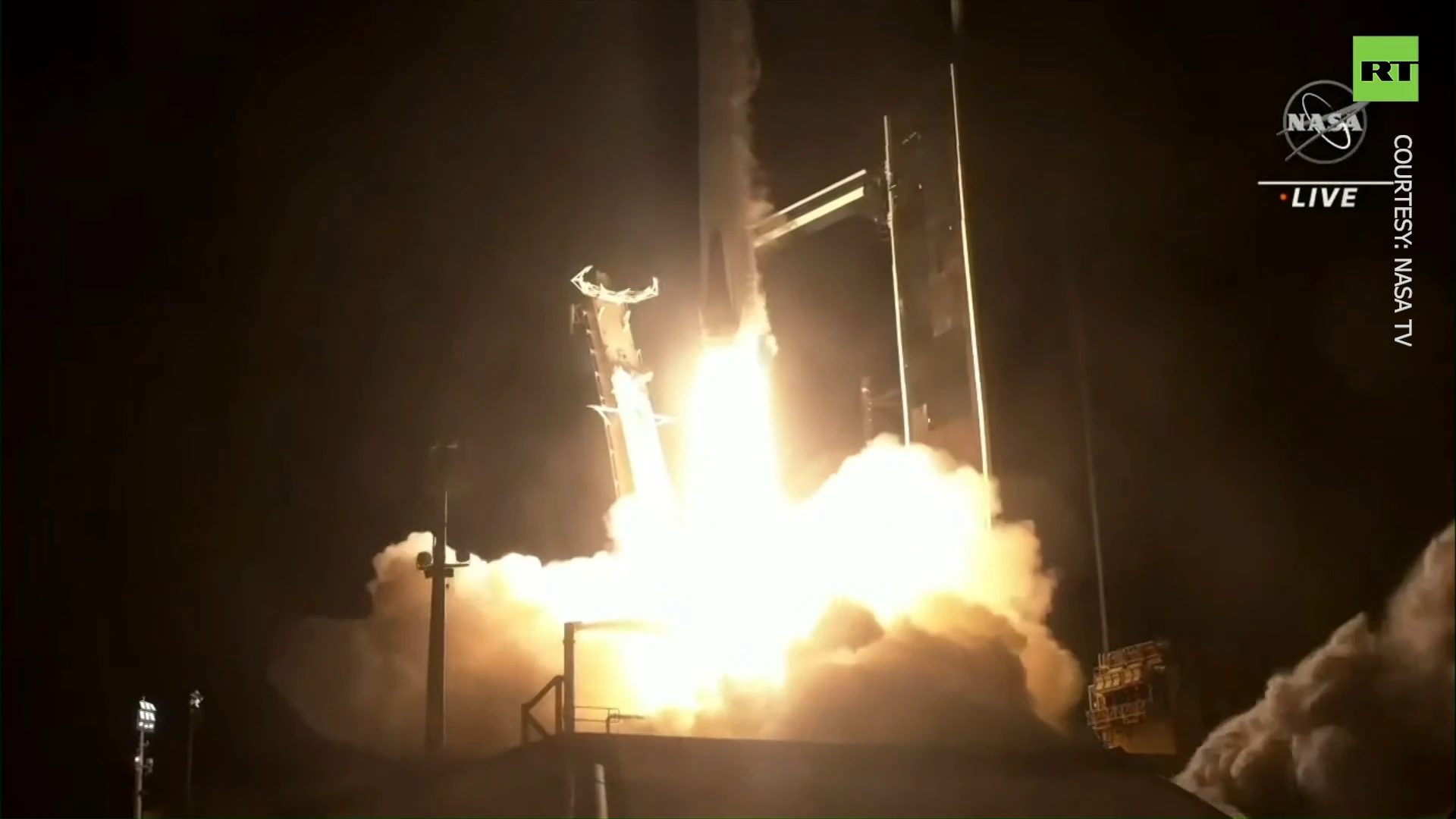 NASA launches SpaceX capsule with crew including Russian cosmonaut