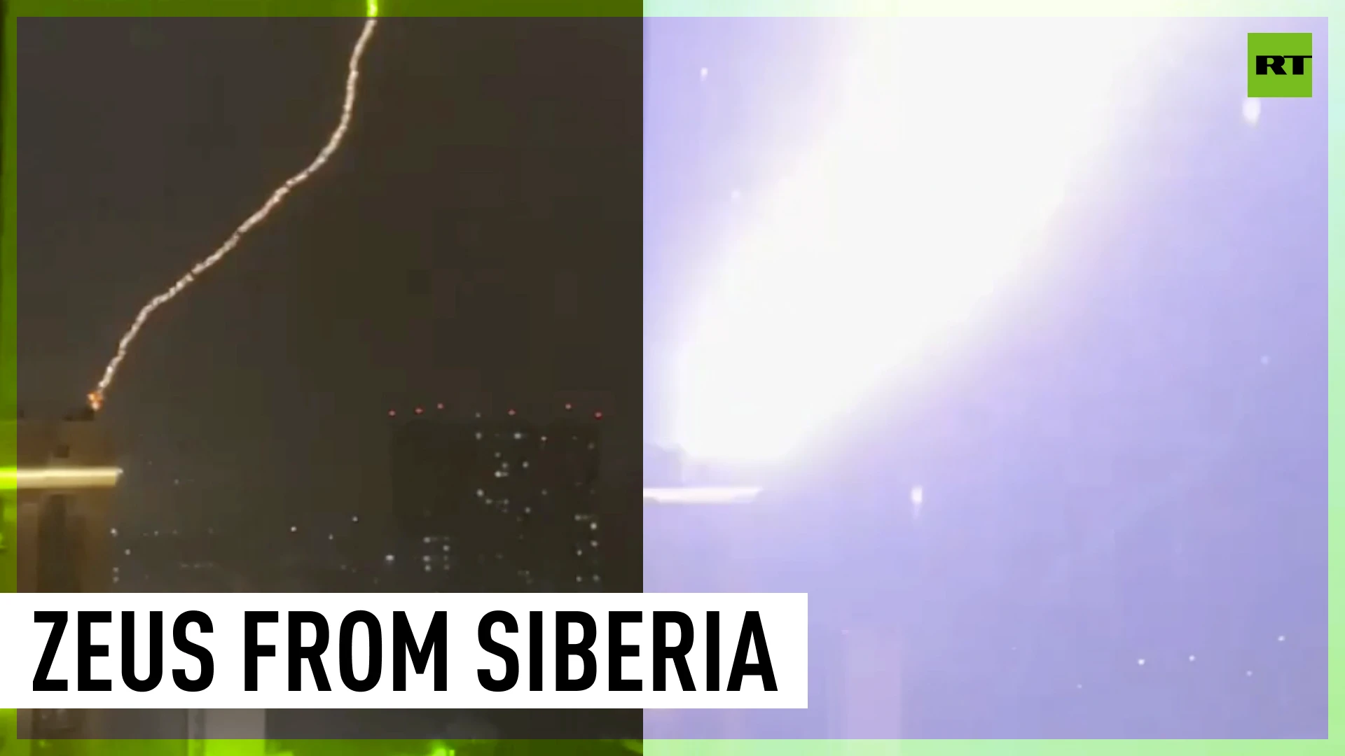 Lightning strike on a building in Russia’s Novosibirsk caught on camera