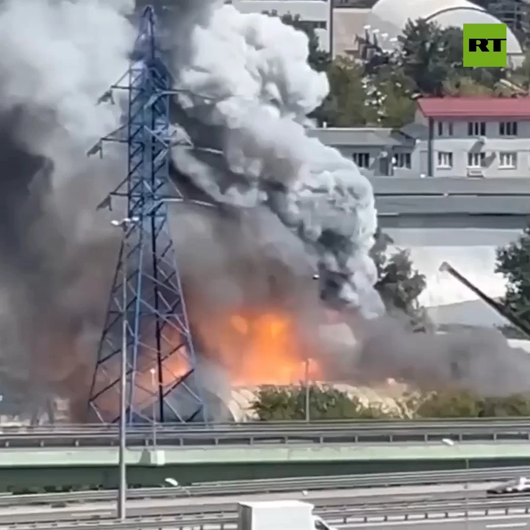 Moscow region factory blaze rages