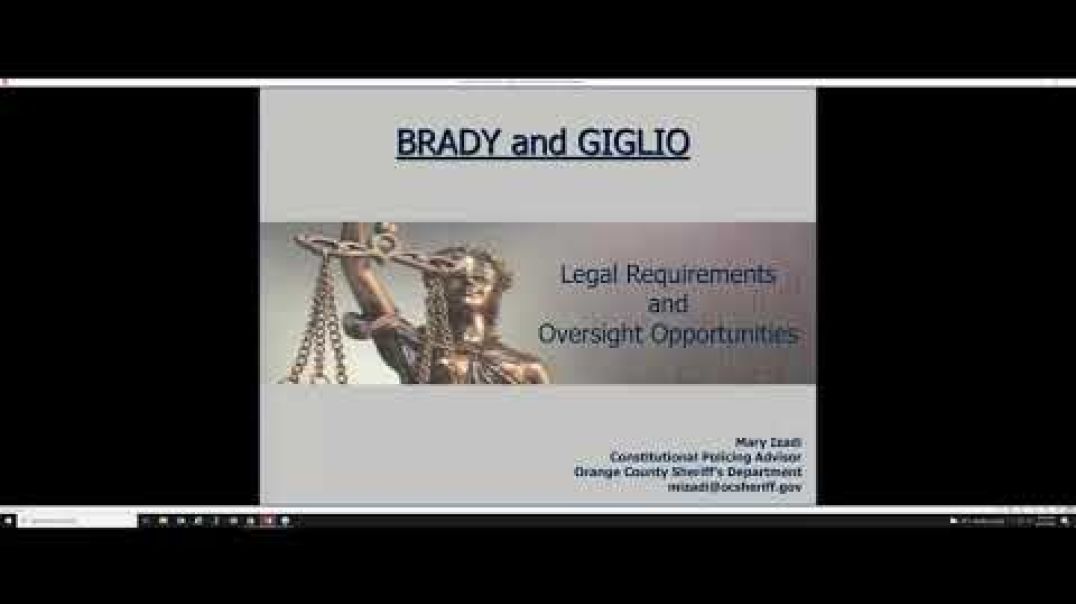 2022 Webinar Series - Understanding Brady and Giglio: Civilian Oversight’s Role