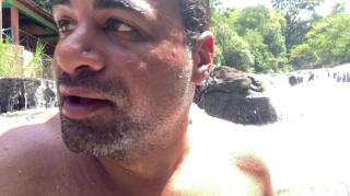 Enjoying Life At Pozo Azul Waterfall In San Gil