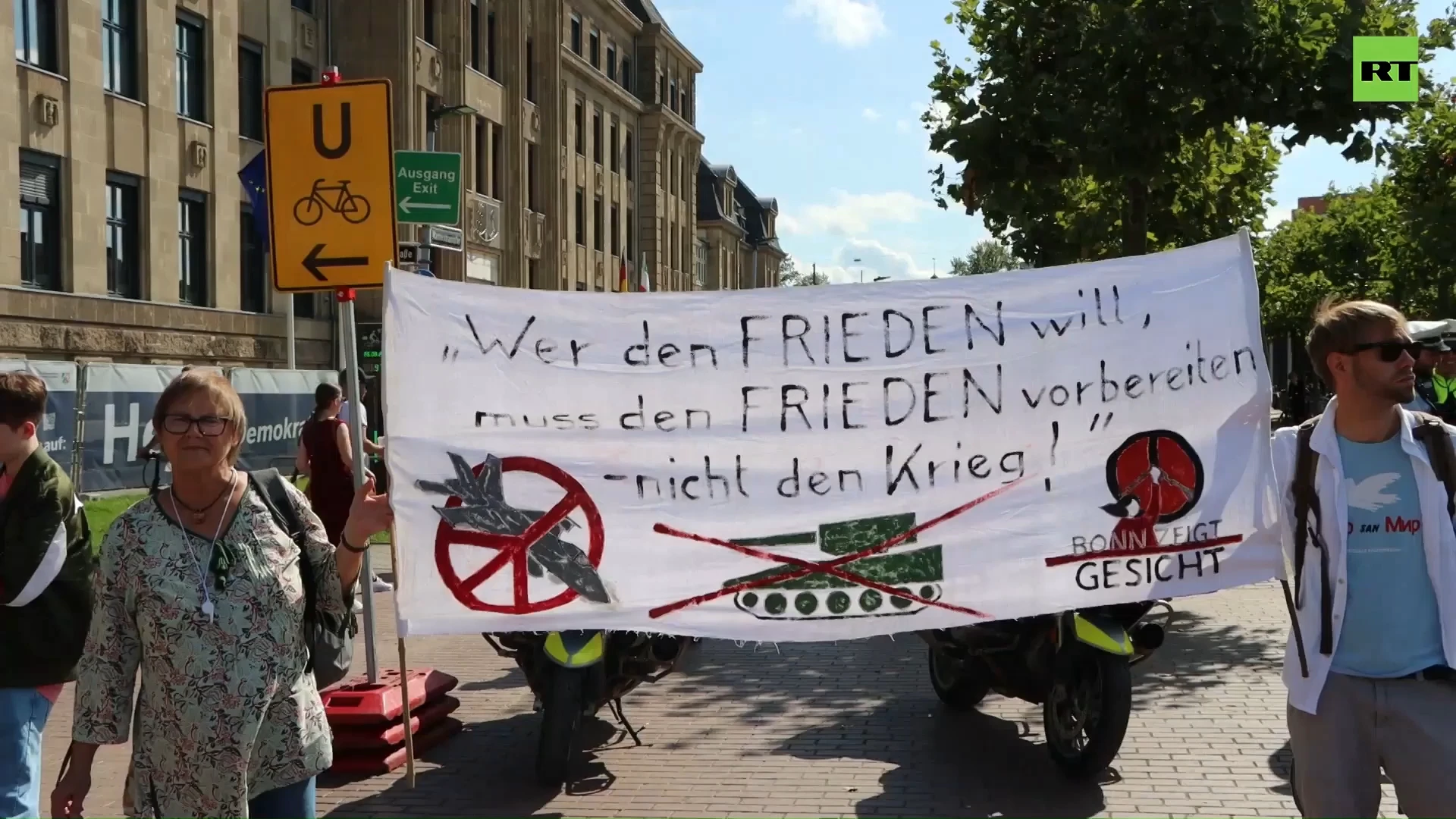 ‘No NATO, no war’: Protesters rally in Germany against weapon deliveries to Ukraine