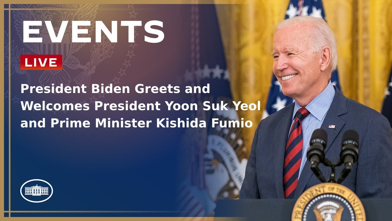 President Biden Greets and Welcomes President Yoon Suk Yeol and Prime Minister Kishida Fumio