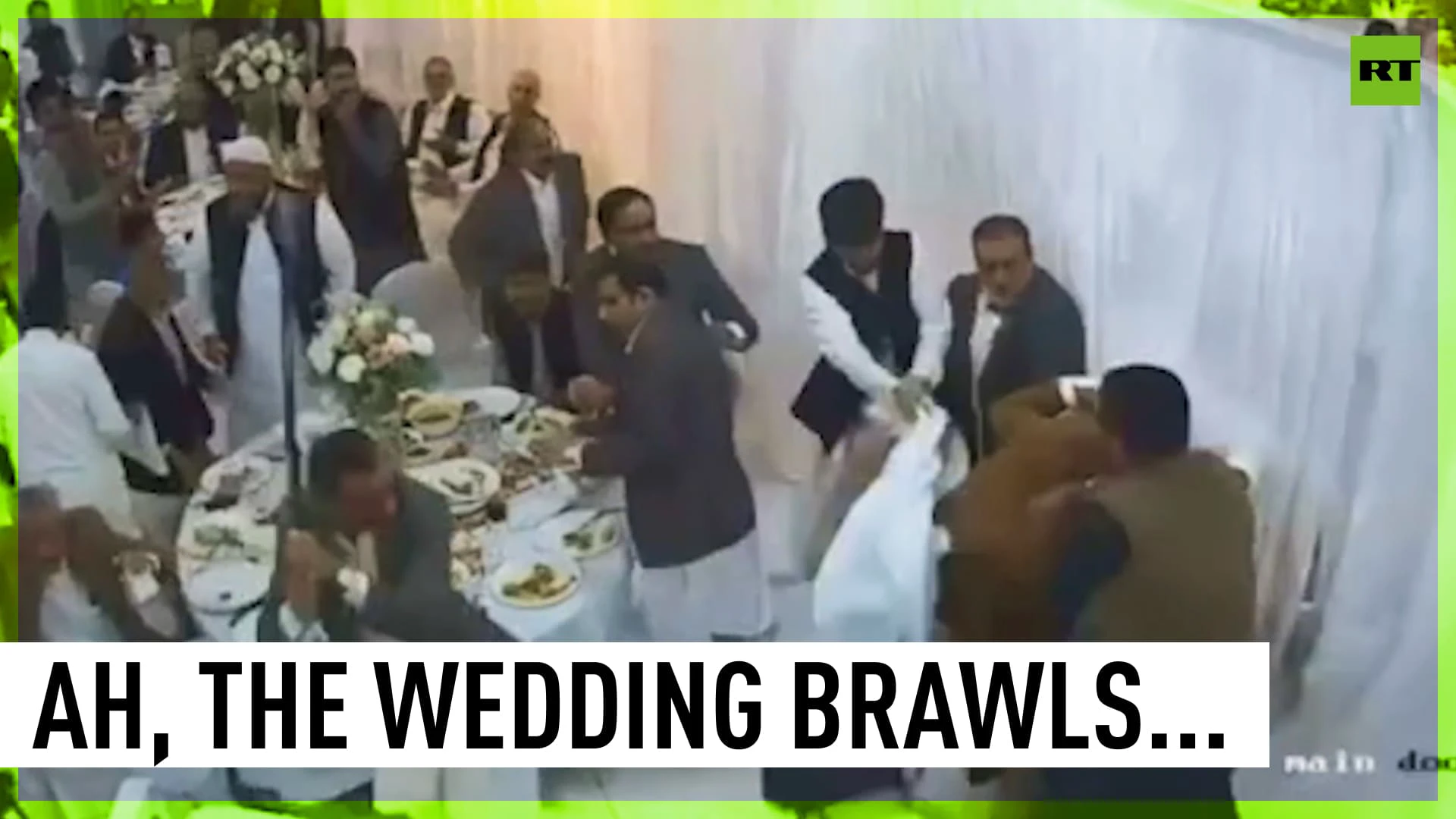 Wedding reception descends into mass brawl