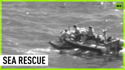 US Coast Guard saves man adrift at sea in row boat near Florida