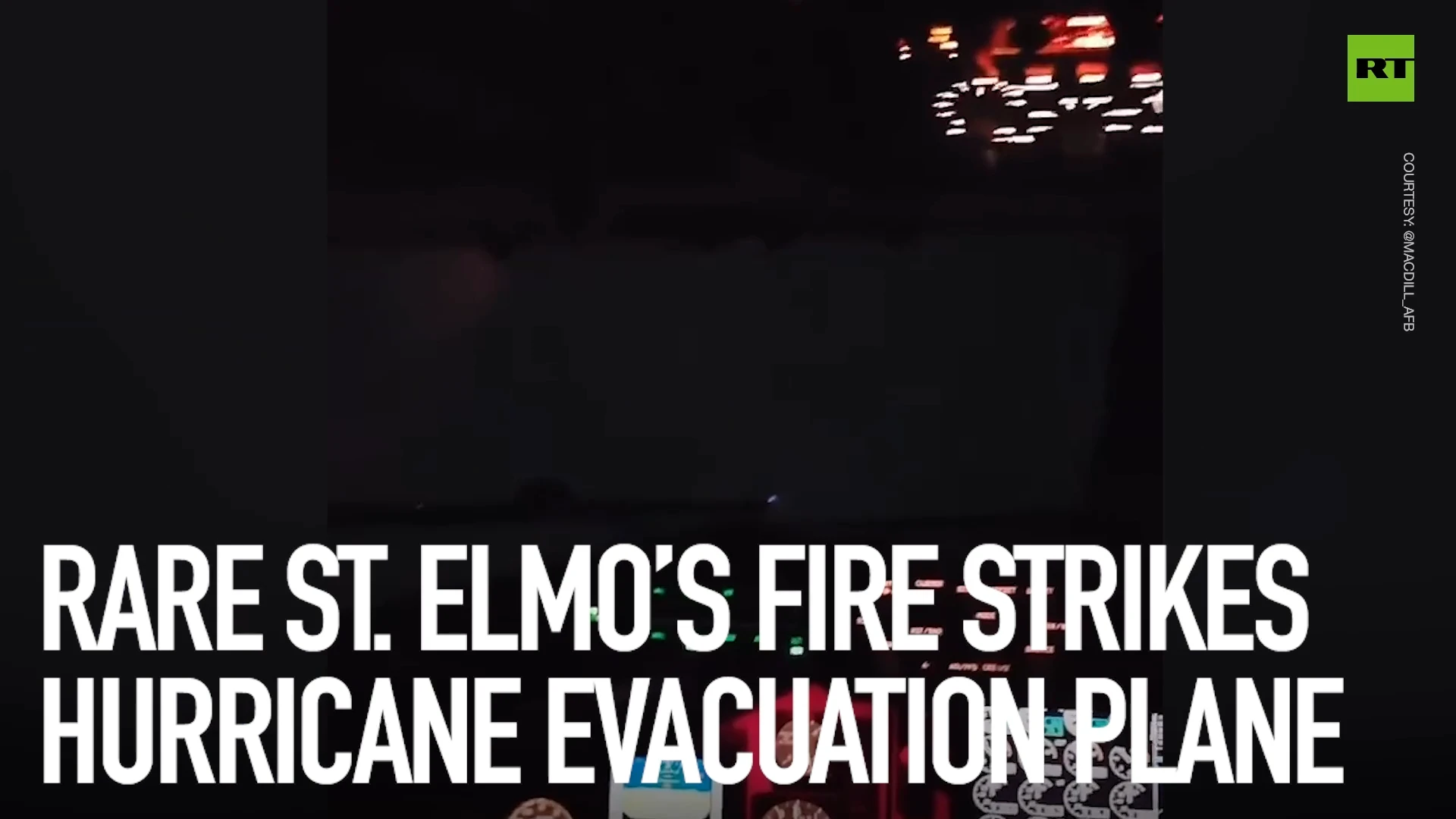 Rare St. Elmo’s Fire strikes hurricane evacuation plane