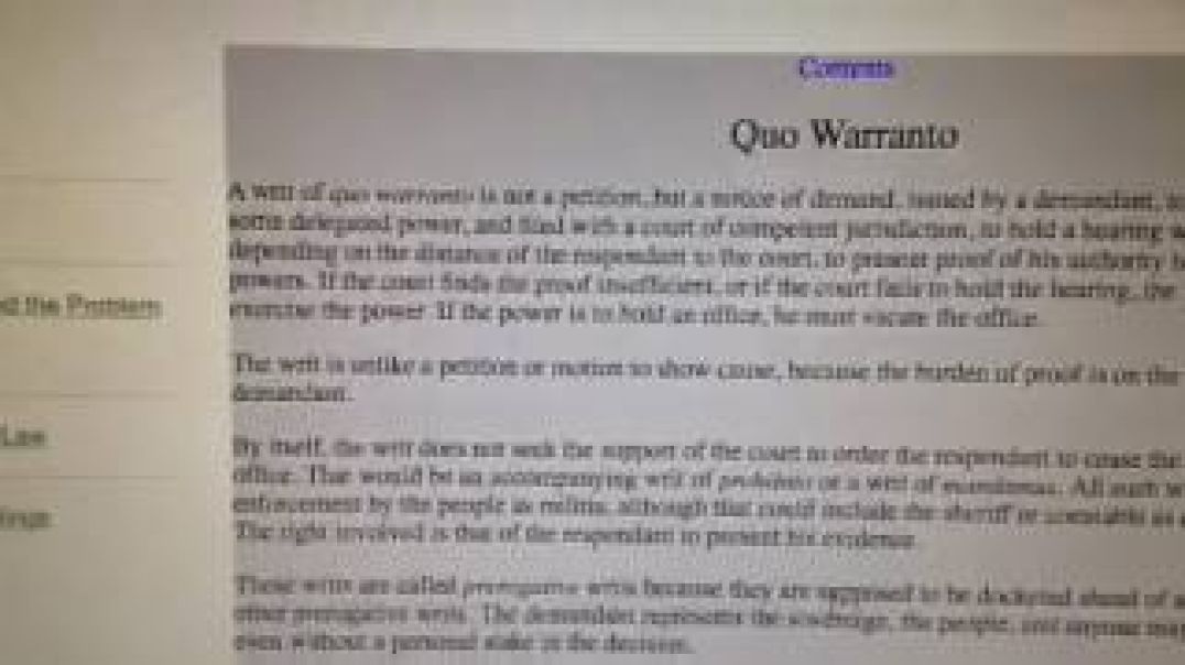 Get Off Child Support by Writ of Quo Warranto [ By What Authority?]