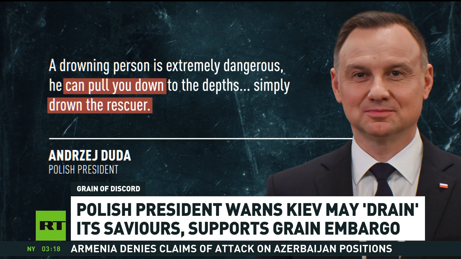 Polish president compares Ukraine to ‘drowning person clinging to everything he can’