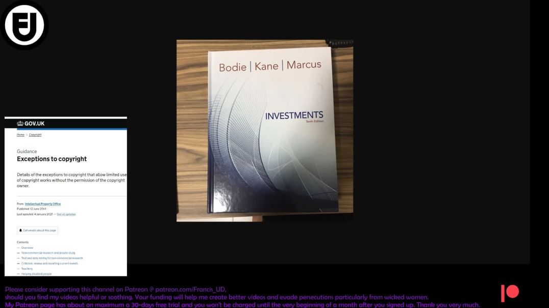 Mgtow bookclub on investment&biz:reading&reviewing bits chp 20, Investment 10th Ed by Zvi Bodie etc