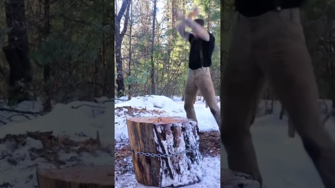 Crazy wood splitting hack!!