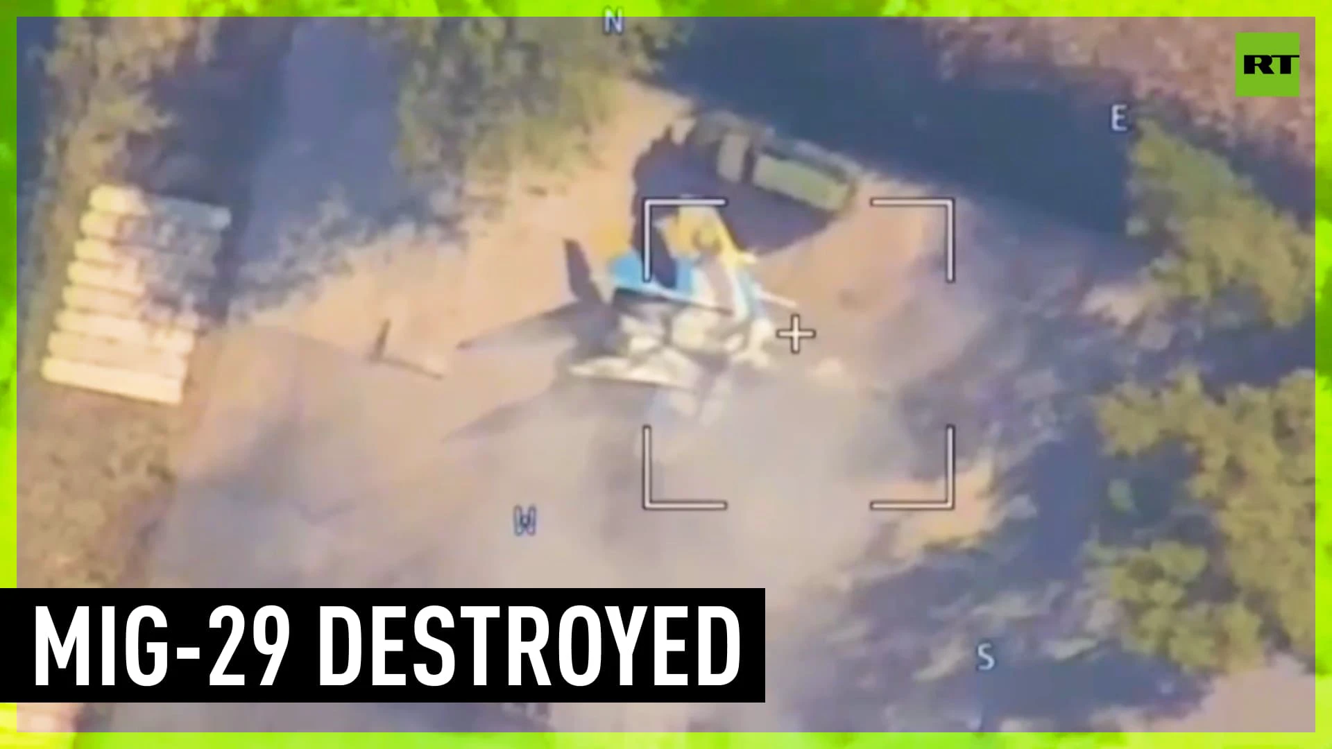 Moment Ukrainian MiG destroyed by drone