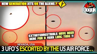 ● 3 UFO'S ESCORTED BY THE US AIR FORCE.. (NEVADA, USA)