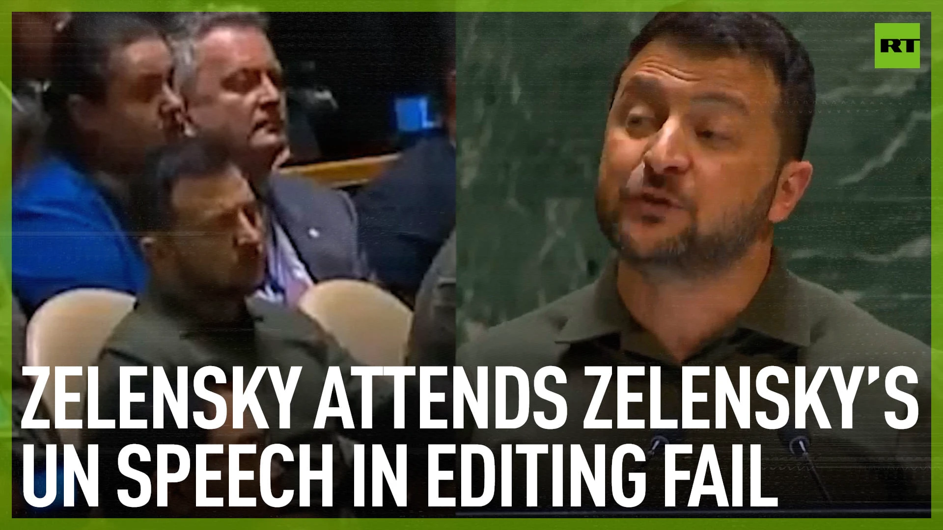 Zelensky attends Zelensky’s UN speech in editing fail