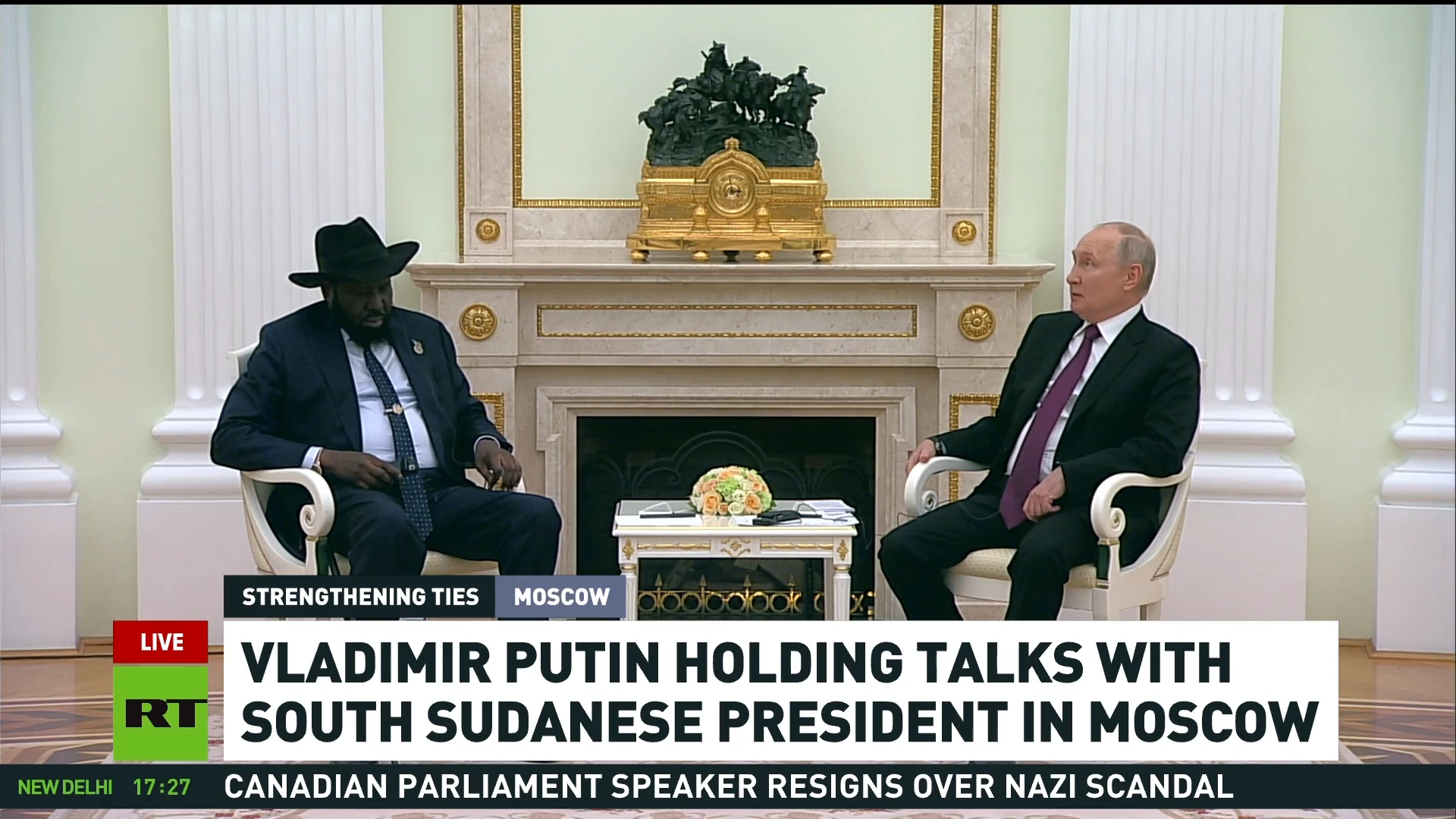 ‘Relations between our countries developing very intensely’ | Putin meets with South Sudanese president