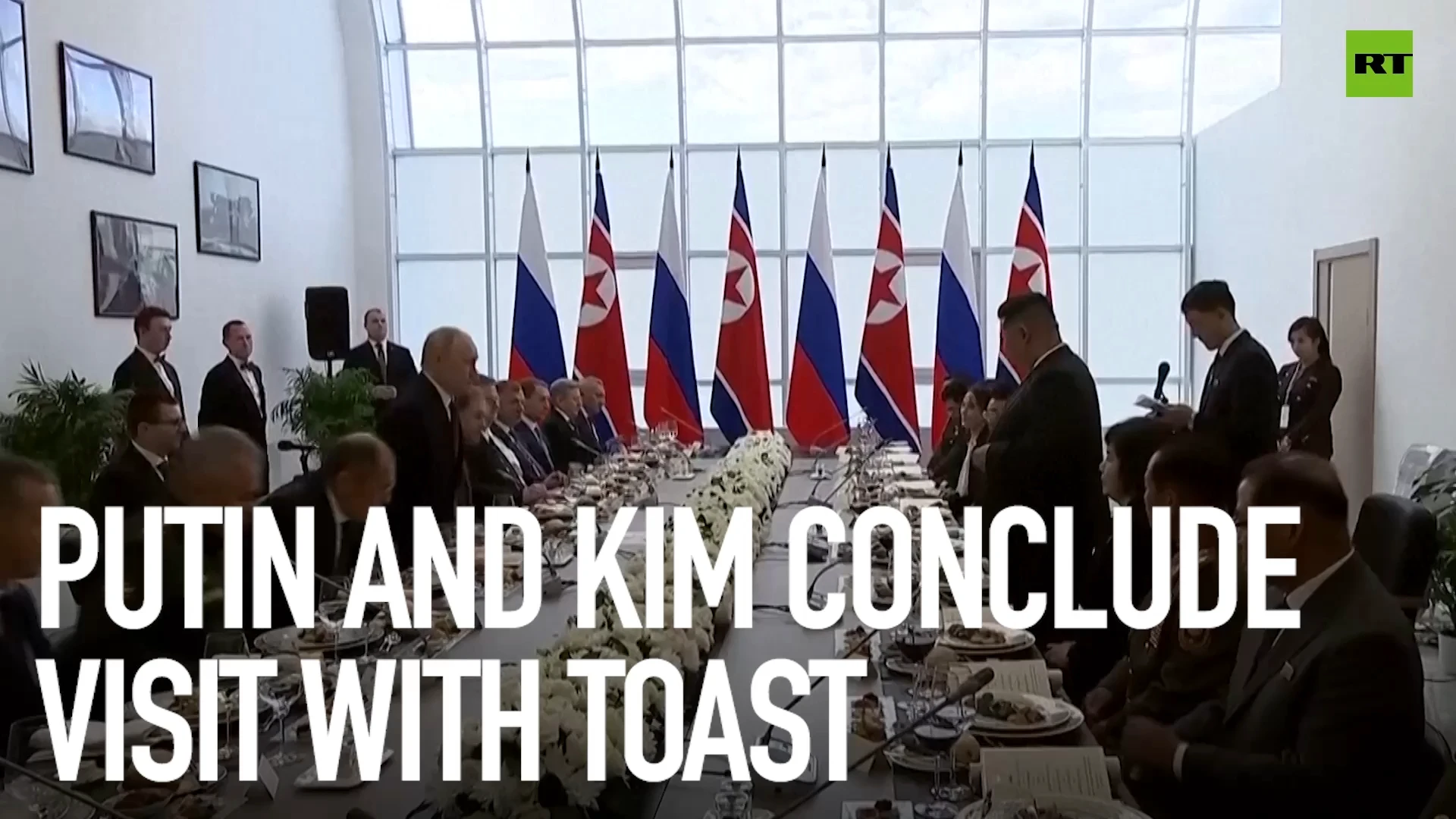 Putin and Kim conclude visit with toast